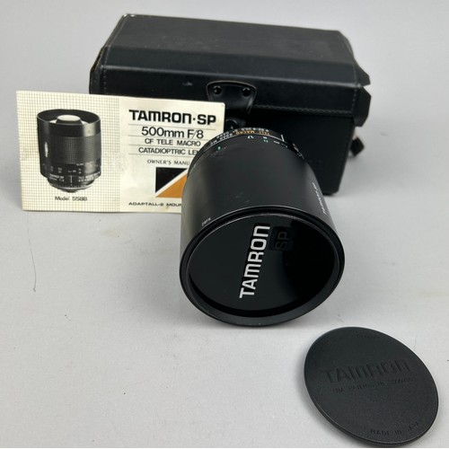 268 - TAMRON Telephoto Lens SP 500 mm with Nikon F Mount, lens hood and caps, in makers
original box, with... 