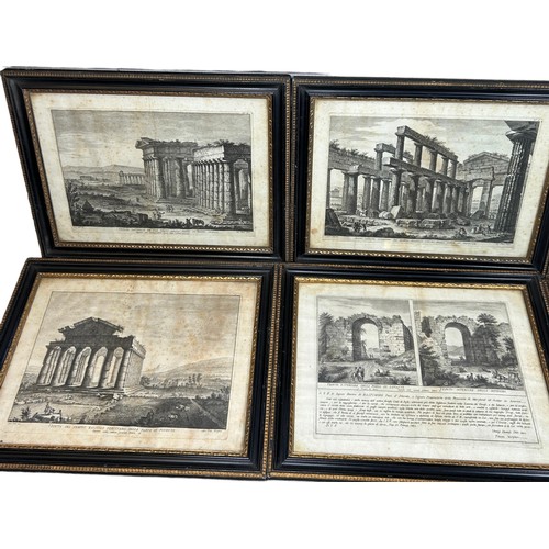 206 - A SET OF EIGHT ITALIAN CLASSICAL ENGRAVINGS BY FILIPPO MORGHEN (1730-1807, depicting ruins. 

All mo... 