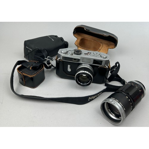 262 - A CANON MODEL 7 RANGEFINDER CAMERA WITH CANON 50MM F 1.8 LENS, in original black leather makers case... 