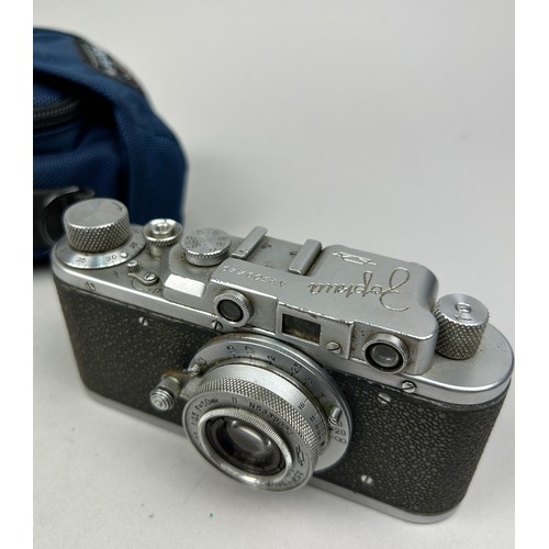 273 - ZORKI-1 camera cyrillic script (shutter inoperative) with Industar-22 50 mm Red “R” Lens
in TAMRAC p... 