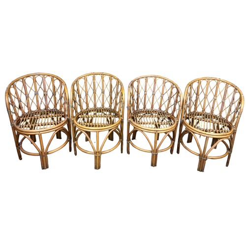 241 - A SET OF FOUR LIMED BAMBOO COCKTAIL CHAIRS (4)

85cm x 55cm each

**Please note this lot will be ava... 