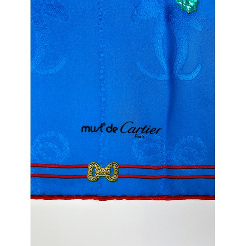 294 - A MUST DE CARTIER PARIS SILK SCARF IN ORIGINAL PACKAGING, apparently unused