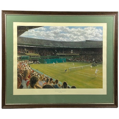 213 - WIMBLEDON TENNIS INTEREST: A PRINT OF CENTRE COURT AFTER EDWARD DAWSON 1983

58cm x 42cm