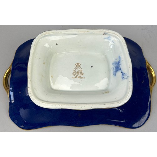 103 - WILTON WARE MIKADO DESIGN FOOTED DISH WITH GILT HANDLES, 

30cm x 18cm