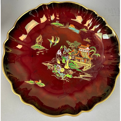 104 - CARLTON WARE ROUGE ROYALE MIKADO DESIGN BOWL AND PLATE (2)

Largest 23cm D