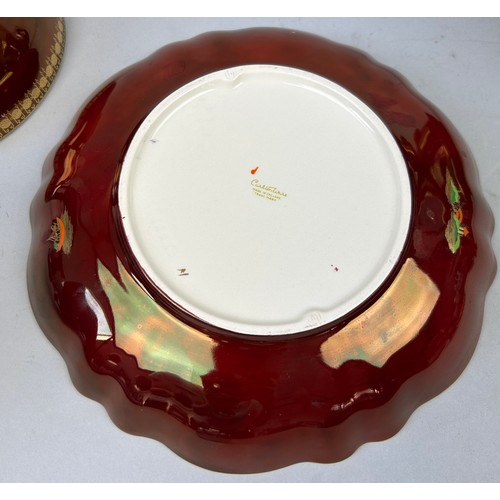 104 - CARLTON WARE ROUGE ROYALE MIKADO DESIGN BOWL AND PLATE (2)

Largest 23cm D