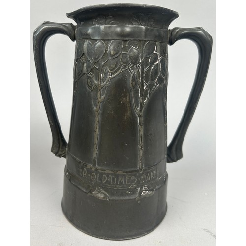 138 - DAVID VEASEY FOR LIBERTY AND CO 'FOR OLD TIMES SAKE' TWIN HANDLED LOVING CUP, impressed tudric 010

... 