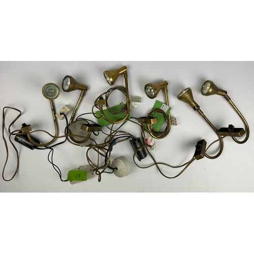 161 - A SET OF SIX BRASS WALL MOUNTED SPOTLIGHTS (6)