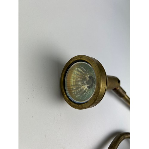 161 - A SET OF SIX BRASS WALL MOUNTED SPOTLIGHTS (6)