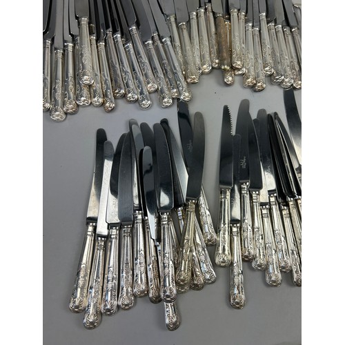 134 - A LARGE COLLECTION OF STAINLESS STEEL AND SILVER PLATED CUTLERY, names to include Arthur Price, Shef... 