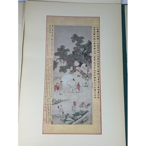 74 - A CHINESE PAINTING ON PARCHMENT OF AN EMPEROR, along with a book of Chinese prints of Ming Dynasty p... 