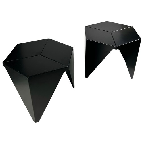 244 - ISAMU NOGUCHI (1904-1988) A PAIR OF VITRA PRISMATIC STEEL TABLES, original designed 1957, 2002 re-ed... 