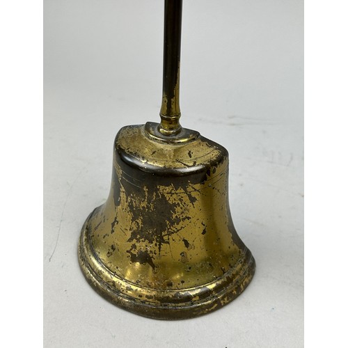 166 - TWO VICTORIAN HEAVY BRASS BELL DOOR STOPS (2)