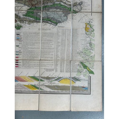 54A - J A KNIPE GEOLOGICAL AND MINERALOGICAL MAP OF ENGLAND AND WALES, WITH PARTS OF SCOTLAND, IRELAND AND... 