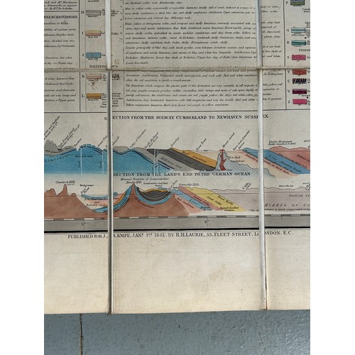 54A - J A KNIPE GEOLOGICAL AND MINERALOGICAL MAP OF ENGLAND AND WALES, WITH PARTS OF SCOTLAND, IRELAND AND... 