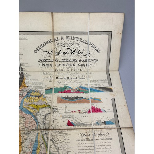 54A - J A KNIPE GEOLOGICAL AND MINERALOGICAL MAP OF ENGLAND AND WALES, WITH PARTS OF SCOTLAND, IRELAND AND... 