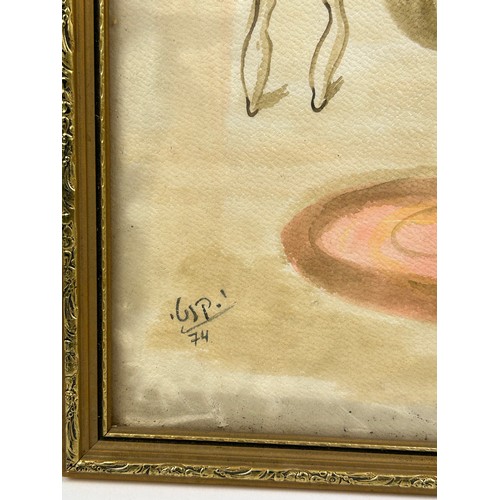 122 - AN INK AND WATERCOLOUR SURREALIST SCHOOL IN THE MANNER OF SALVADOR DALI (1904-1989)

49cm x 33cm