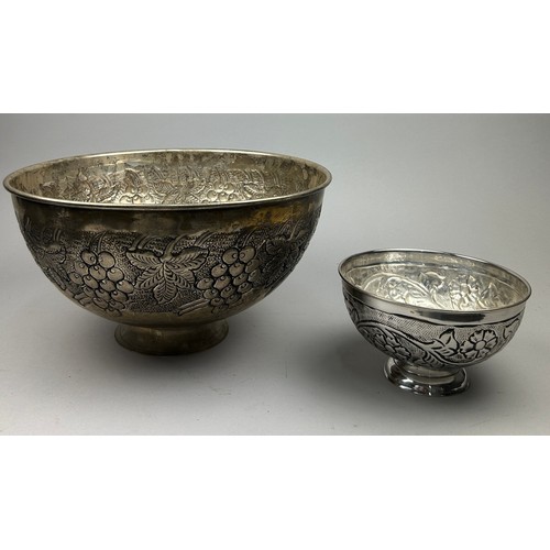 246 - A COLLECTION OF BRASS WARE AND TWO PUNCH BOWLS (Qty)