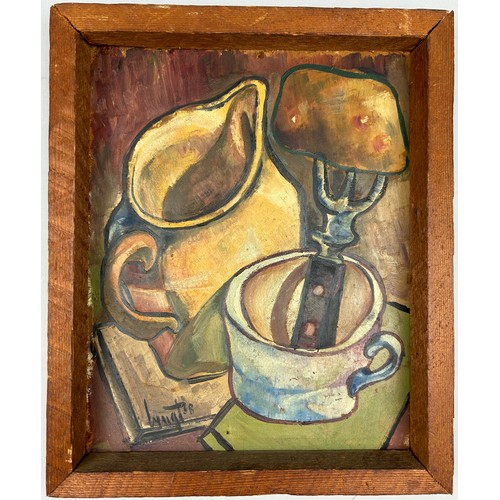 146 - A SWEDISH STILL LIFE OIL ON BOARD PAINTING, mounted in a wooden frame. 

Signed Bengt '38

30cm x 23... 