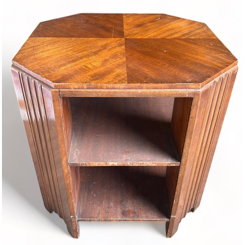 199 - A WARING AND GILLOWS OCTAGONAL ART DECO DESIGN BOOKCASE, 

Plaque to verso 

50cm x 50cm