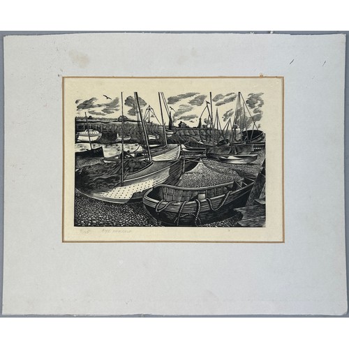 96 - GUY MALET (1900-1973) ENGRAVING OF RYE HARBOUR, signed edition 5/25