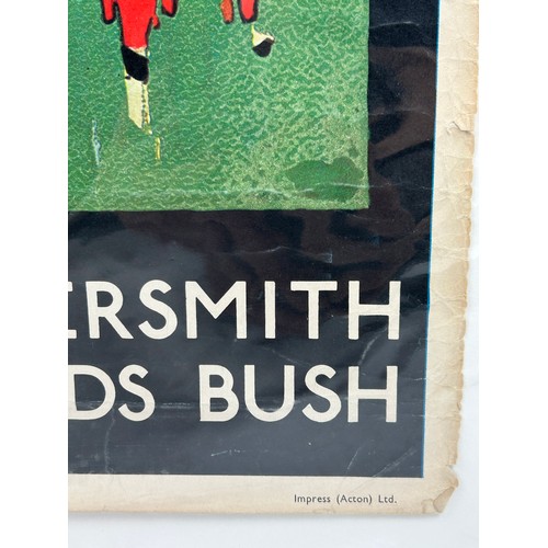 175 - WIMBLEDON INTEREST: BY TRAM FROM HAMMERSMITH, WIMBLEDON OR SHEPHERDS BUSH, 

1970's reproduction pos... 