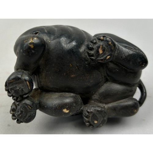 73 - A CHINESE BRONZE 'ELEPHANT' PAPERWEIGHT,

Late 19th/early 20th. 

10cm x 8cm 

For similar see Roseb... 