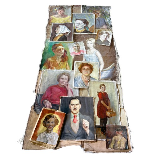 208 - A LARGE PORTRAIT WALL MURAL PRINTED ON FABRIC BY LESLIE OSCHMANN FOR SWARM

240cm x 110cm