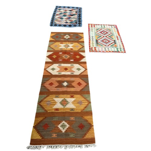 206 - A COLLECTION OF THREE KILIM RUGS (3)