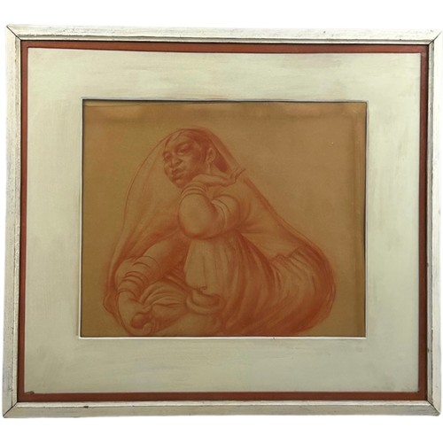 129 - HARRY BAINES (1910-1995) 'MARWARI WOMAN', chalk study on paper labelled clearly to verso

35cm x 32c... 