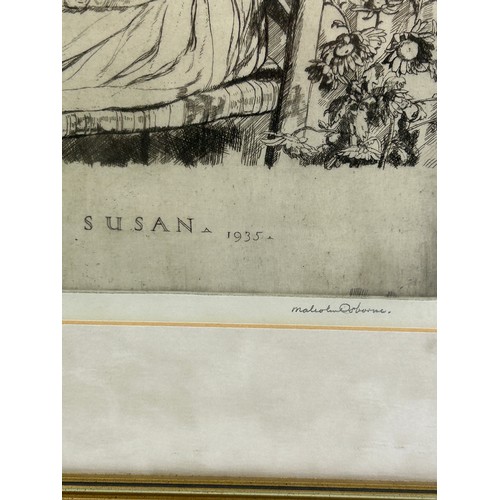 99 - MALCOLM OSBORNE (1880-1963) AN ETCHING and drypoint ENTITLED 'SUSAN' DATED 1935, 

Signed by the art... 