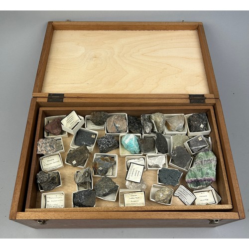 27 - A GREGORY BOTTLEY CASED COLLECTION OF MINERAL AND ROCK SPECIMENS, 

Three wooden trays contained in ... 