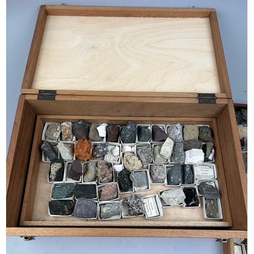 27 - A GREGORY BOTTLEY CASED COLLECTION OF MINERAL AND ROCK SPECIMENS, 

Three wooden trays contained in ... 