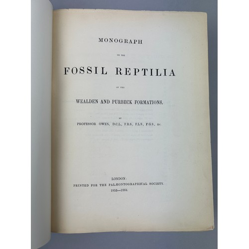 9 - RICHARD OWEN (1804-1892) MONOGRAPH OF THE WEALDEN AND PURBECK FORMATIONS, 

Modern binding. 82 Litho... 