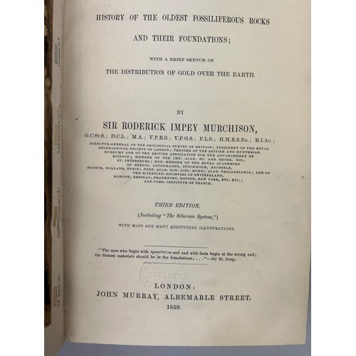 22 - RODERICK IMPEY MURCHISON (1792-1871) 'SILURIA', 1859 

Numerous black and white plates and a large c... 