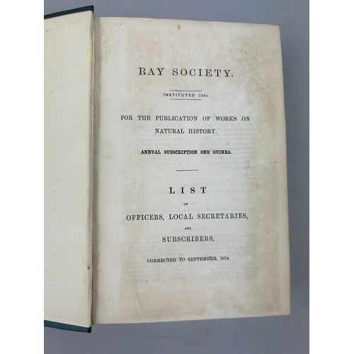 15 - JAMES SCOTT BOWERBANK (1797-1877) 'A MONOGRAPH OF THE BRITISH SPONGIADAE', 

Four volumes, cloth bou... 