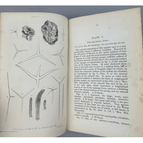 15 - JAMES SCOTT BOWERBANK (1797-1877) 'A MONOGRAPH OF THE BRITISH SPONGIADAE', 

Four volumes, cloth bou... 