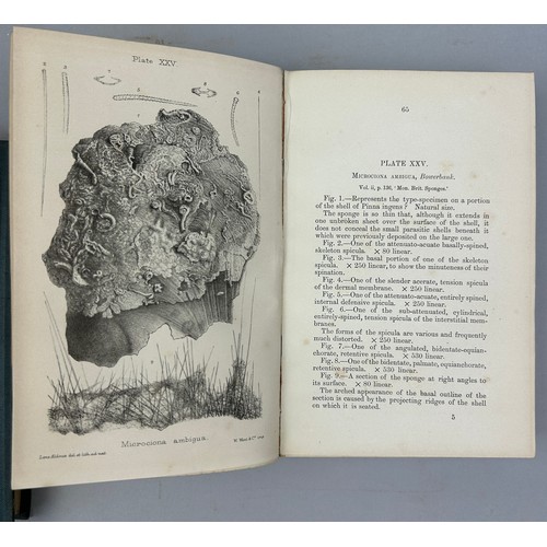 15 - JAMES SCOTT BOWERBANK (1797-1877) 'A MONOGRAPH OF THE BRITISH SPONGIADAE', 

Four volumes, cloth bou... 