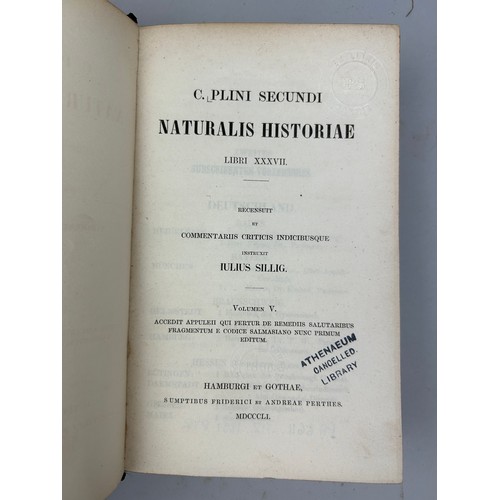 19 - KARL IULIUS SILLIG (1801-1855) 'PLINUS SECUNDI NATURALIS HISTORIA'

Books on natural history. 4 leat... 