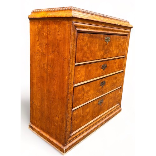 186 - AN EARLY 19TH CENTURY BIEDERMEIER BUREAU POSSIBLY SWEDISH, 

The first drawer opening to reveal a hi... 