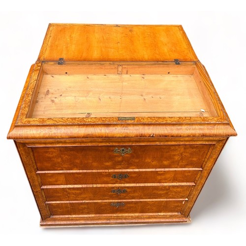 186 - AN EARLY 19TH CENTURY BIEDERMEIER BUREAU POSSIBLY SWEDISH, 

The first drawer opening to reveal a hi... 