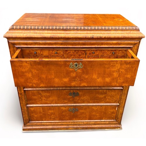 186 - AN EARLY 19TH CENTURY BIEDERMEIER BUREAU POSSIBLY SWEDISH, 

The first drawer opening to reveal a hi... 