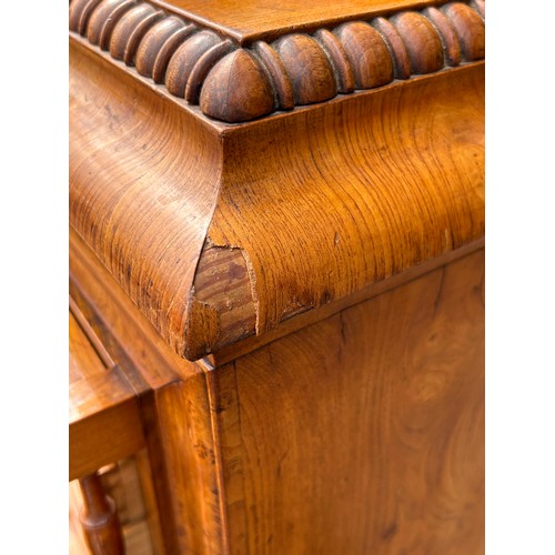 186 - AN EARLY 19TH CENTURY BIEDERMEIER BUREAU POSSIBLY SWEDISH, 

The first drawer opening to reveal a hi... 