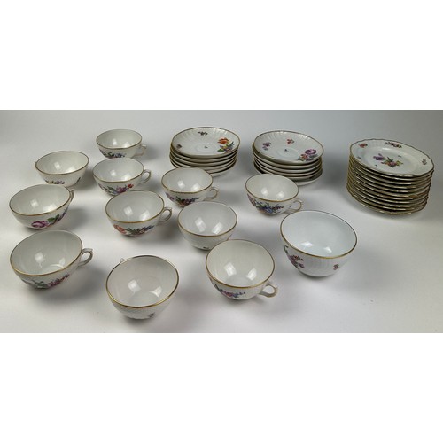 233 - A ROYAL COPENHAGEN PART TEA SERVICE, consisting of 12 cups, 12 saucers and 12 side plates (36)