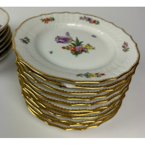 233 - A ROYAL COPENHAGEN PART TEA SERVICE, consisting of 12 cups, 12 saucers and 12 side plates (36)