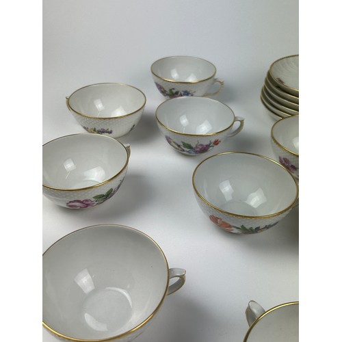 233 - A ROYAL COPENHAGEN PART TEA SERVICE, consisting of 12 cups, 12 saucers and 12 side plates (36)