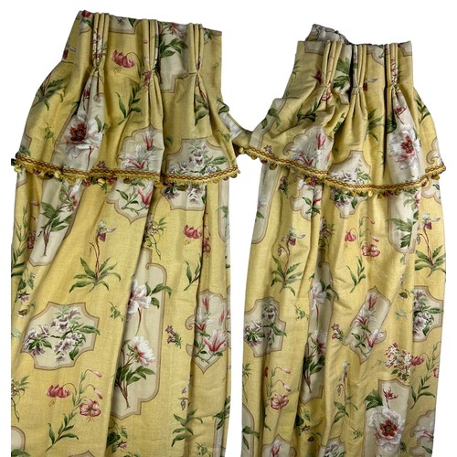 209 - A PAIR OF COLEFAX AND FOWLER 'PEONY CARTOUCHE' CURTAINS,

Lined and interlined full length hand sewn... 