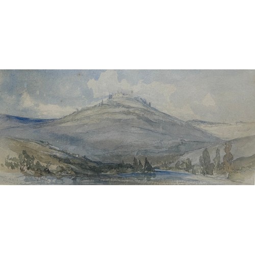 127 - JOHN HARPER WATERCOLOUR ON PAPER OF A MOUNTAIN NEAR FLORENCE, 

Inscribed by the artist at dated 184... 