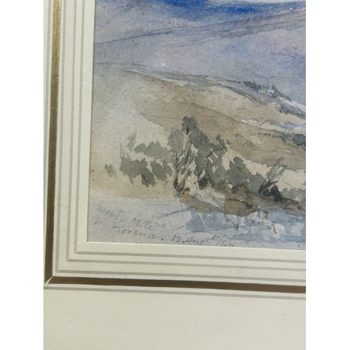 127 - JOHN HARPER WATERCOLOUR ON PAPER OF A MOUNTAIN NEAR FLORENCE, 

Inscribed by the artist at dated 184... 