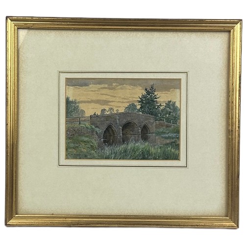 126 - A WATERCOLOUR ON PAPER OF A RIVER UNDER A BRIDGE, signed R W Fraser. 

Mounted in a frame and glazed... 